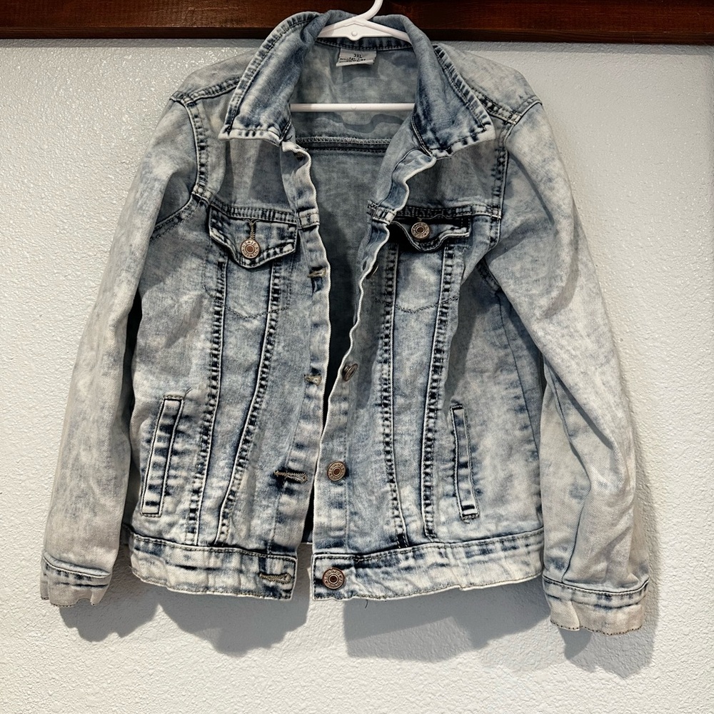 Kids Light Wash Denim Jean Jacket - Casual Layering